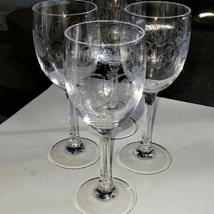 Elegant DaVinci Genera Etched  Wine Glass Set Of 4
